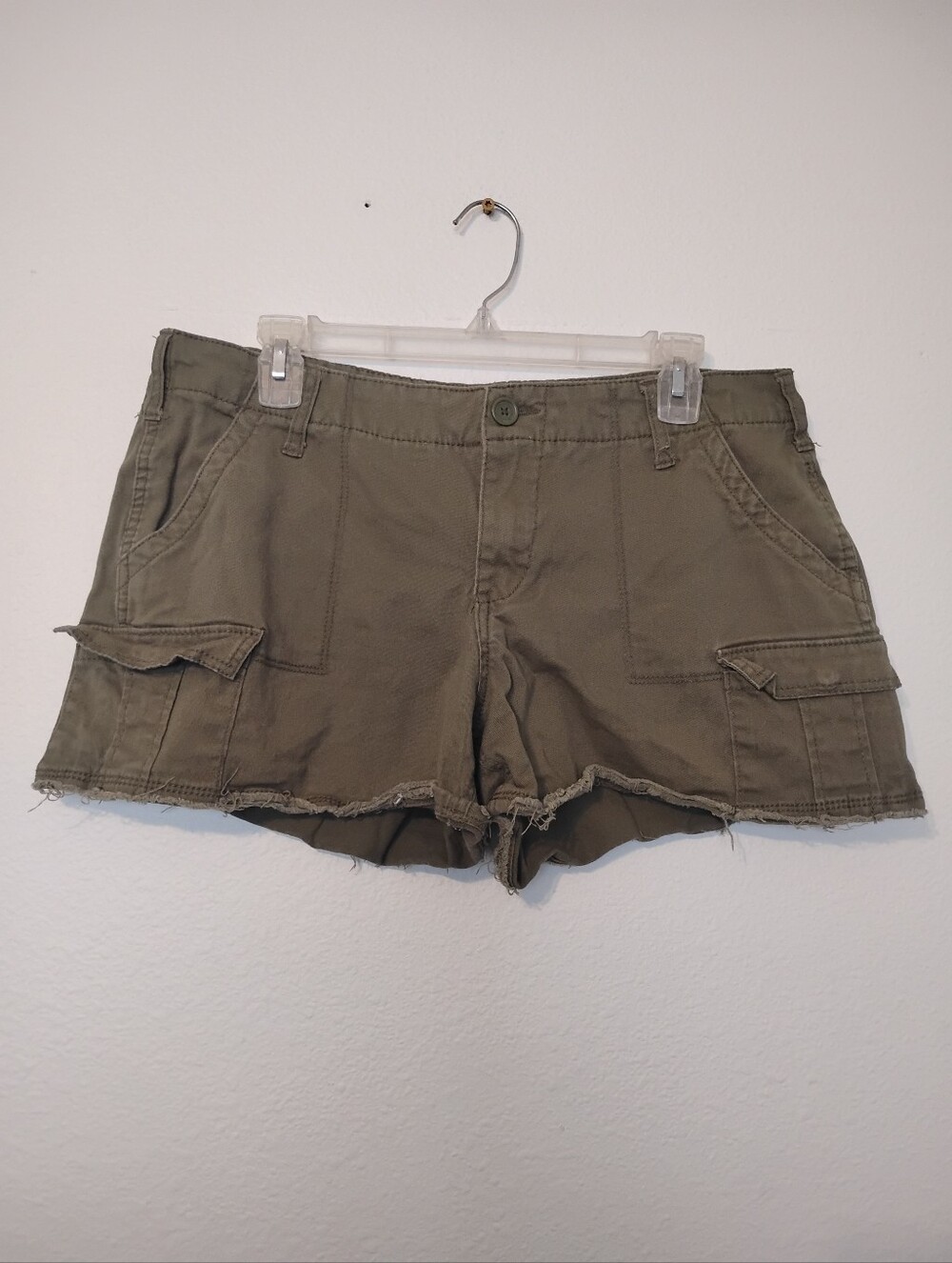 Faded Glory Distressed Green Shorts